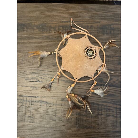 Leather Stretched Authentic DreamCatcher W/ Accent Moose - Picture 7 of 8